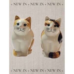 Quail Cat Salt & Pepper Shaker Set Ceramic